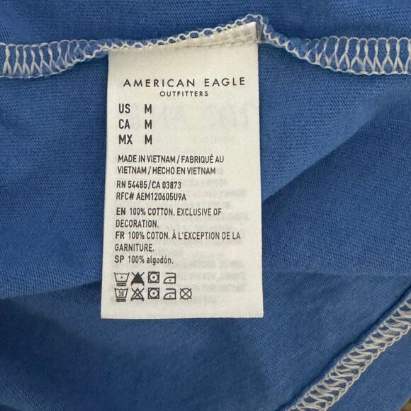 AMERICAN EAGLE Mens Short Sleeve Super Soft Standard Fit T-Shirt Blue NWOT Small - Picture 6 of 6